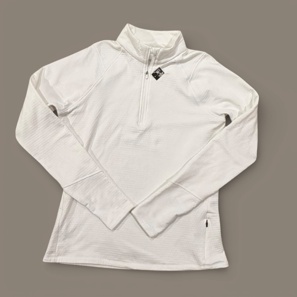 DSG Pure White Run Grid 1/4 Zip Pullover Large NWT